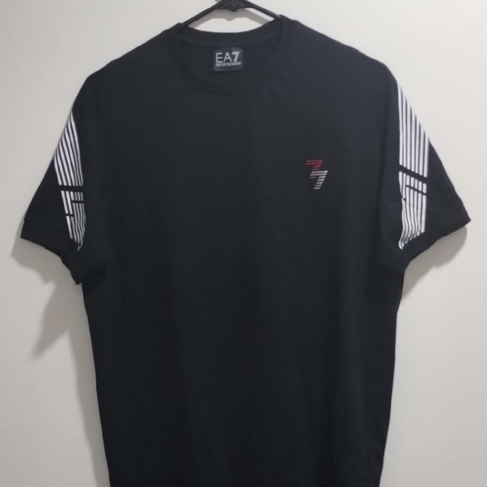 Emporio Armani Black Tee with White Accents